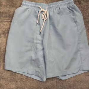 Sky Blue Casual Shorts with Drawstring